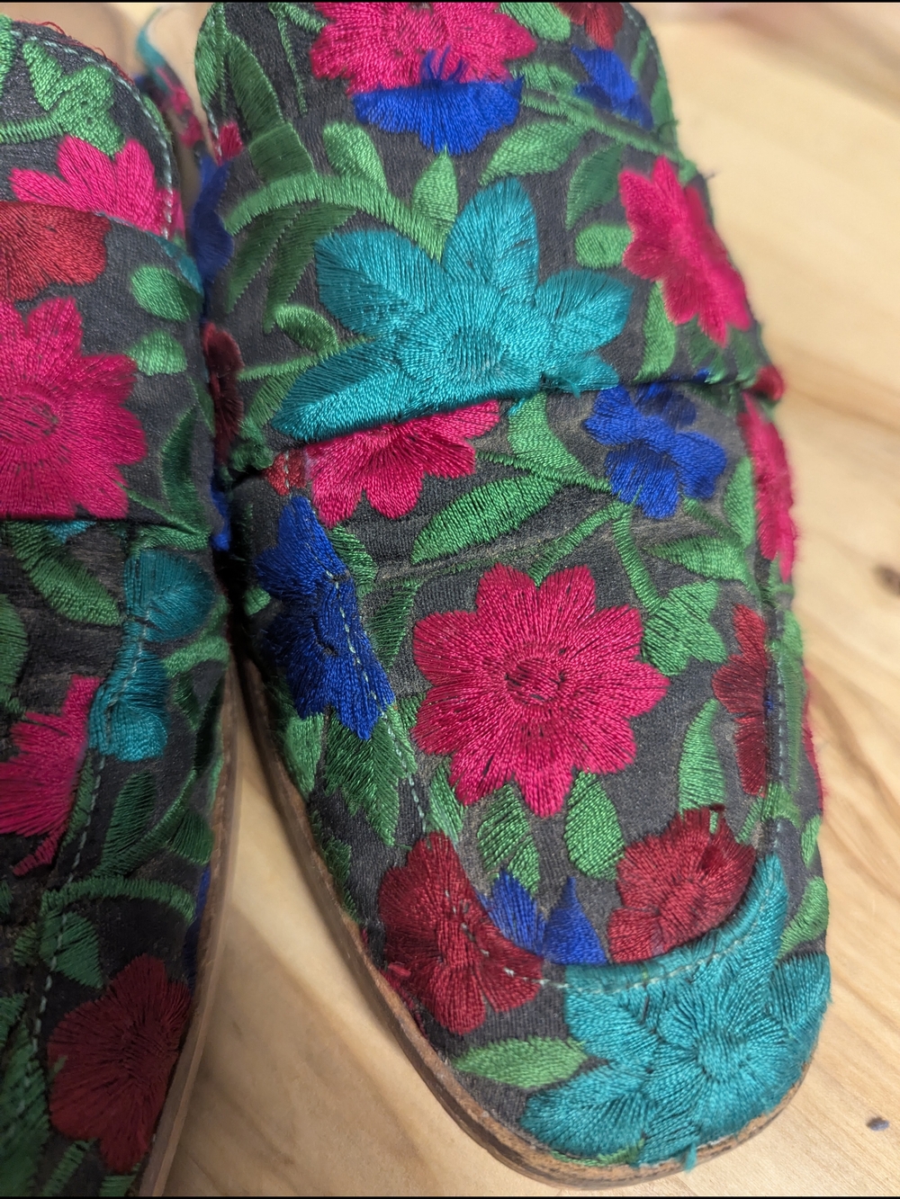 Free People Floral Embroidered Slip-On Loafers in Multicolor Mules 8 - Picture 8 of 9